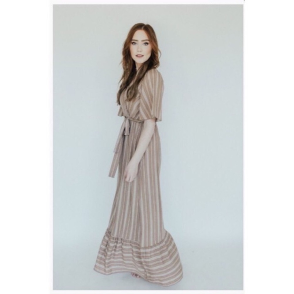 CJLA Clark Faux-Wrap Maxi dress